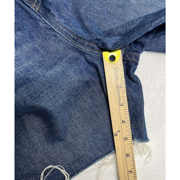 Old Navy High Rise Raw Hem Denim Shorts Medium Wash Blue Plus Size 18 New - Picture 5 of 15